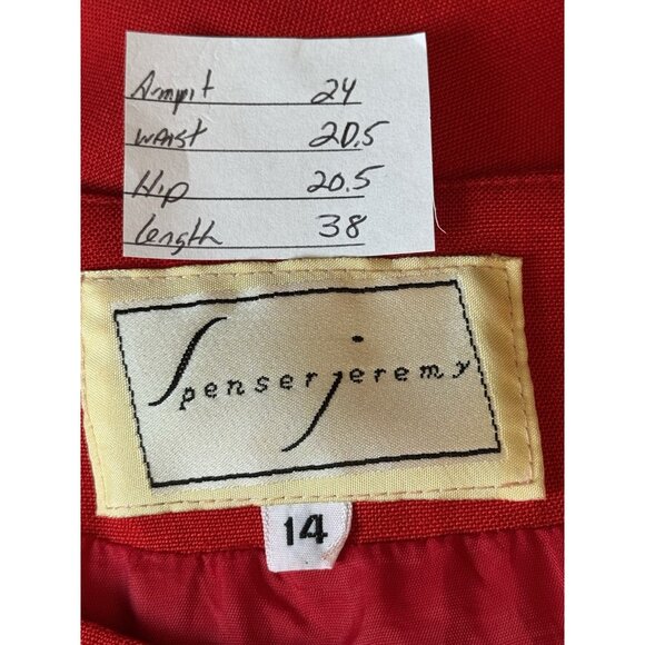 Vintage Spenser Jeremy Women’s Sailor Midi Shift Dress 14 Red Gold Buttons - Picture 2 of 9